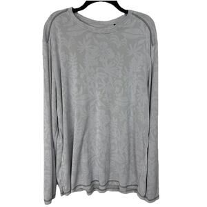 Tommy Bahama Men's Gray Floral T-shirt Sz XL Long Sleeves Crew Neck Tropical